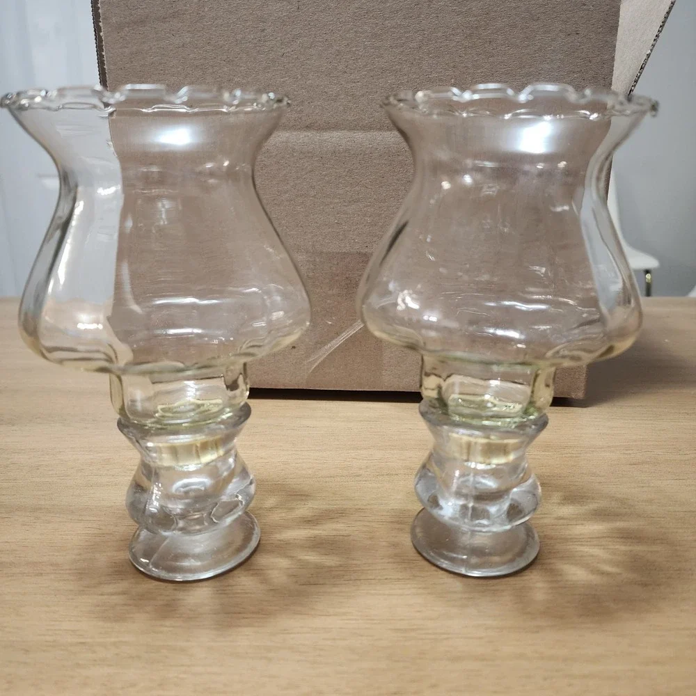 Vintage  Pair Homco Peg Votive Candle Holder Scalloped Edge